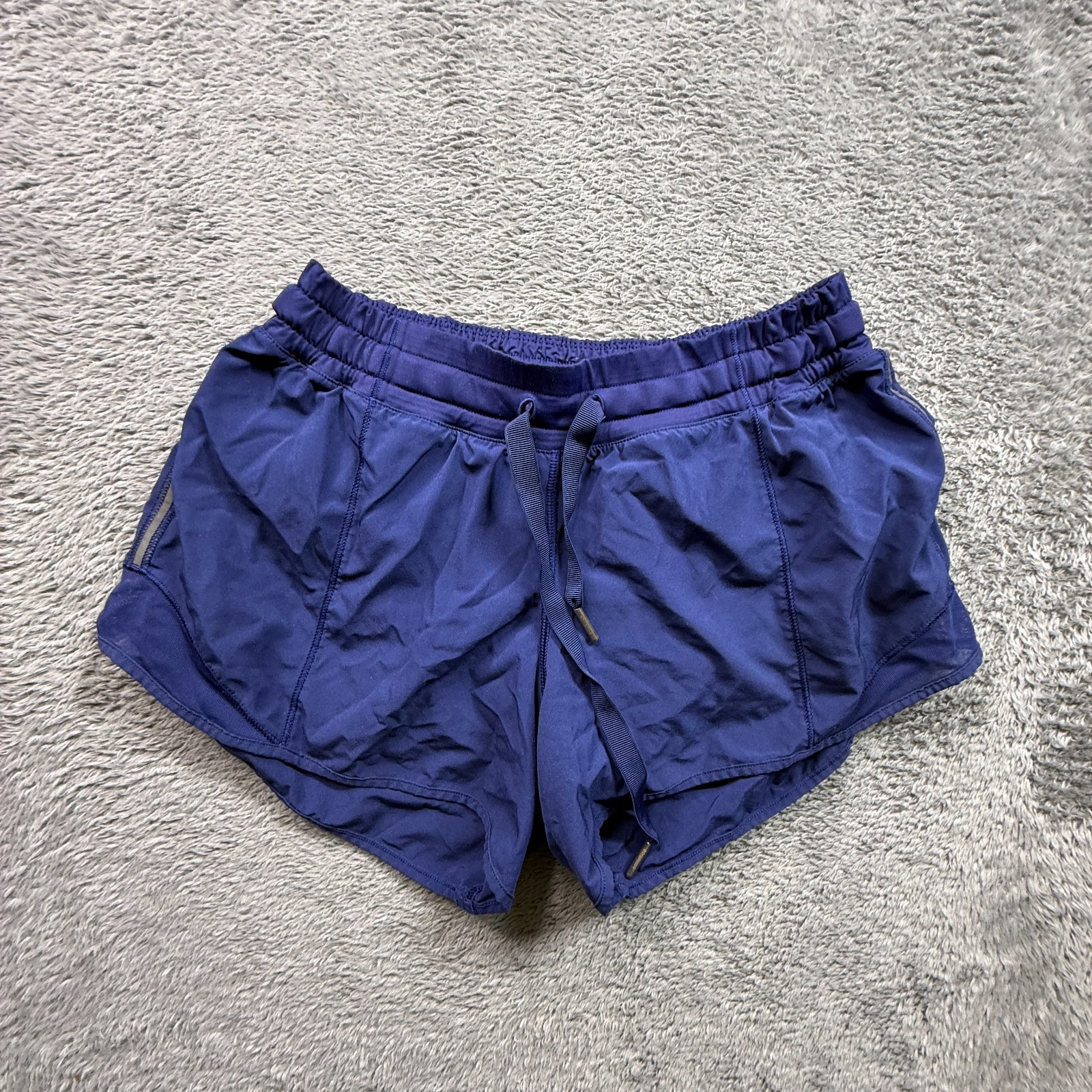 Lululemon Hotty Hot Shorts Athletic Athleisure Blue Womens 4 Lined Zip Pocket