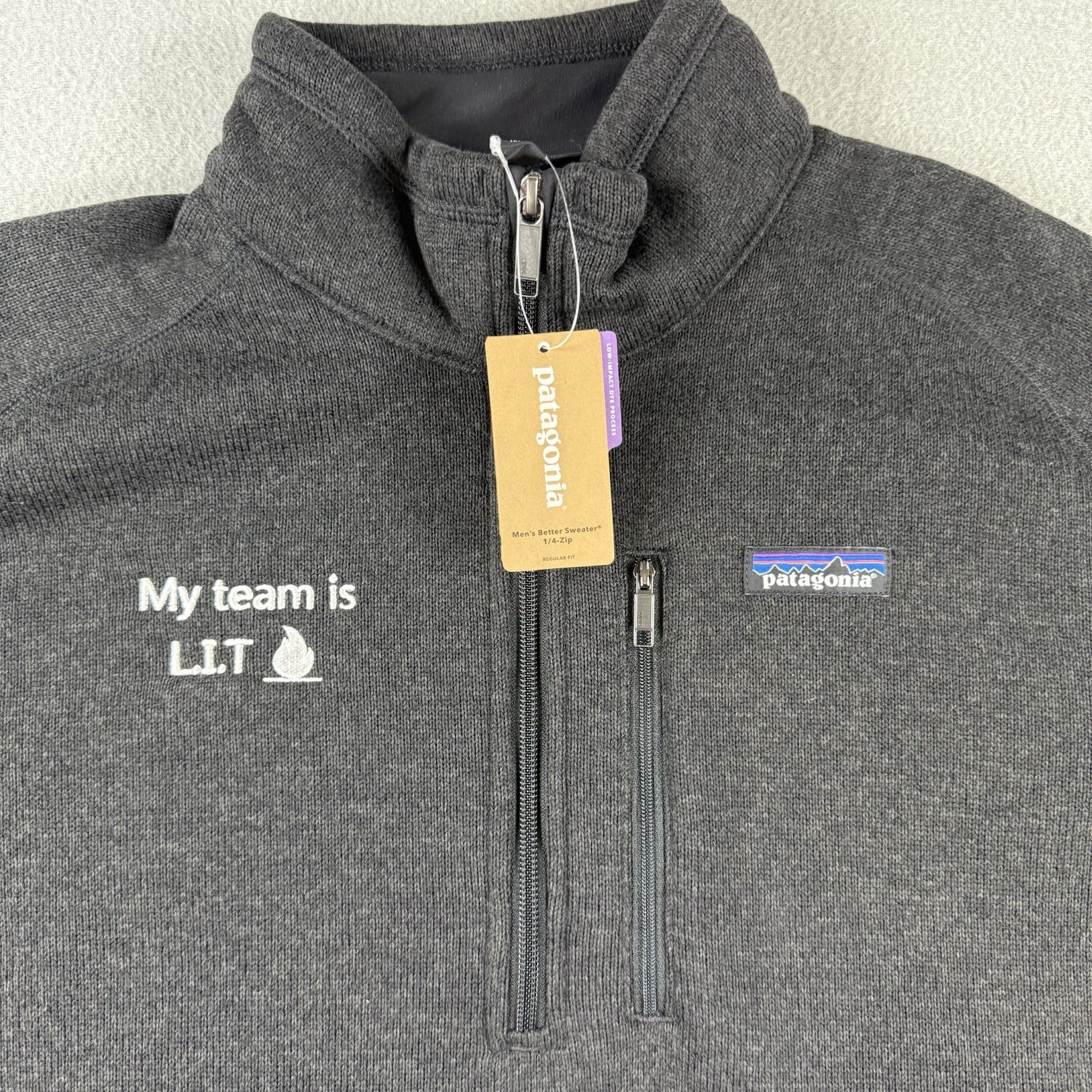 NWT Patagonia Better Sweater Mens Large Black 1/4 Zip Fleece Pullover EY Logo NWT Patagonia Better Sweater Mens Large Black 1/4 Zip Fleece Pullover EY Logo