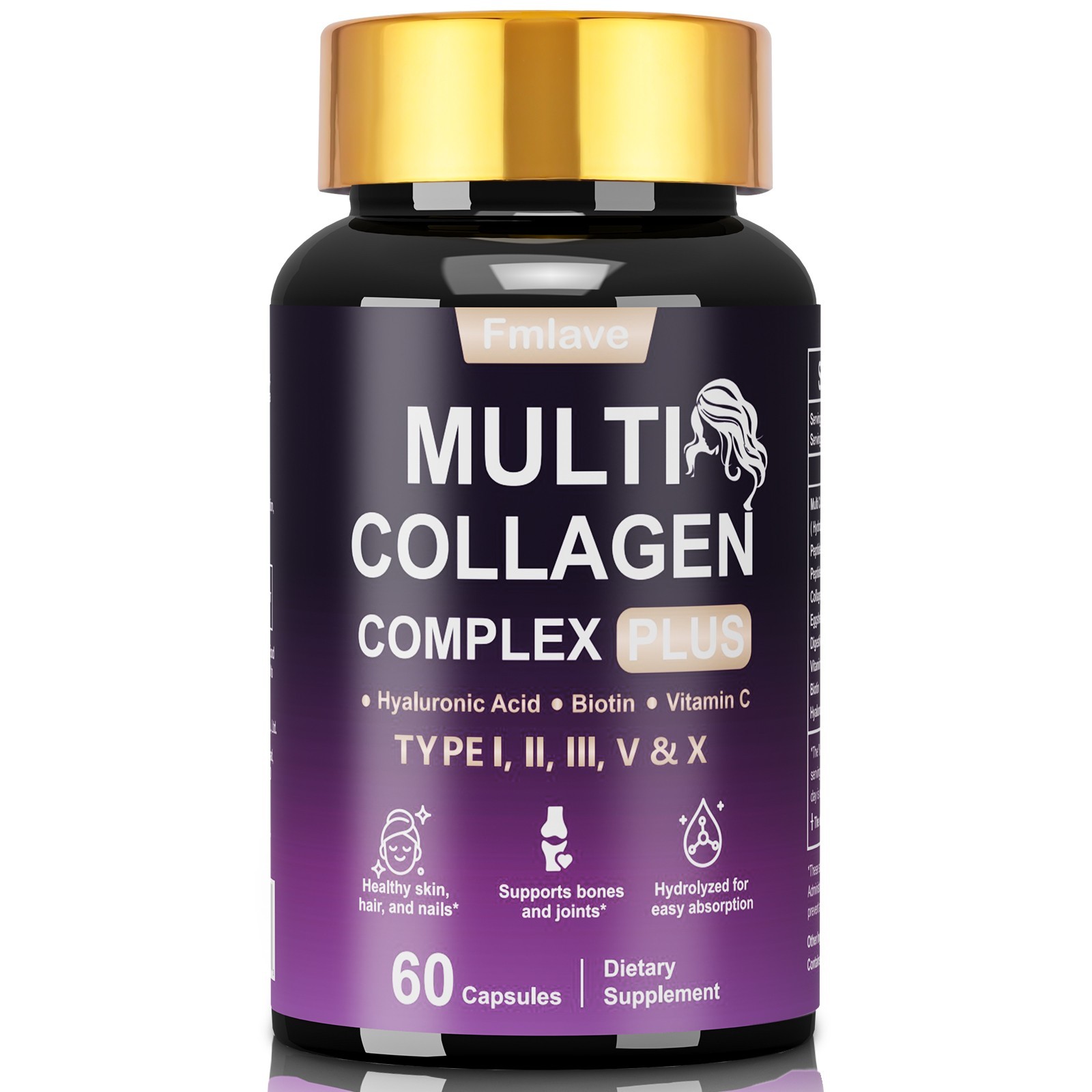 Multi Collagen Capsules Type I, II, III, V, X Hyaluronic Acid + Vit C Anti-Aging Multi Collagen Capsules Type I, II, III, V, X Hyaluronic Acid + Vit C Anti-Aging