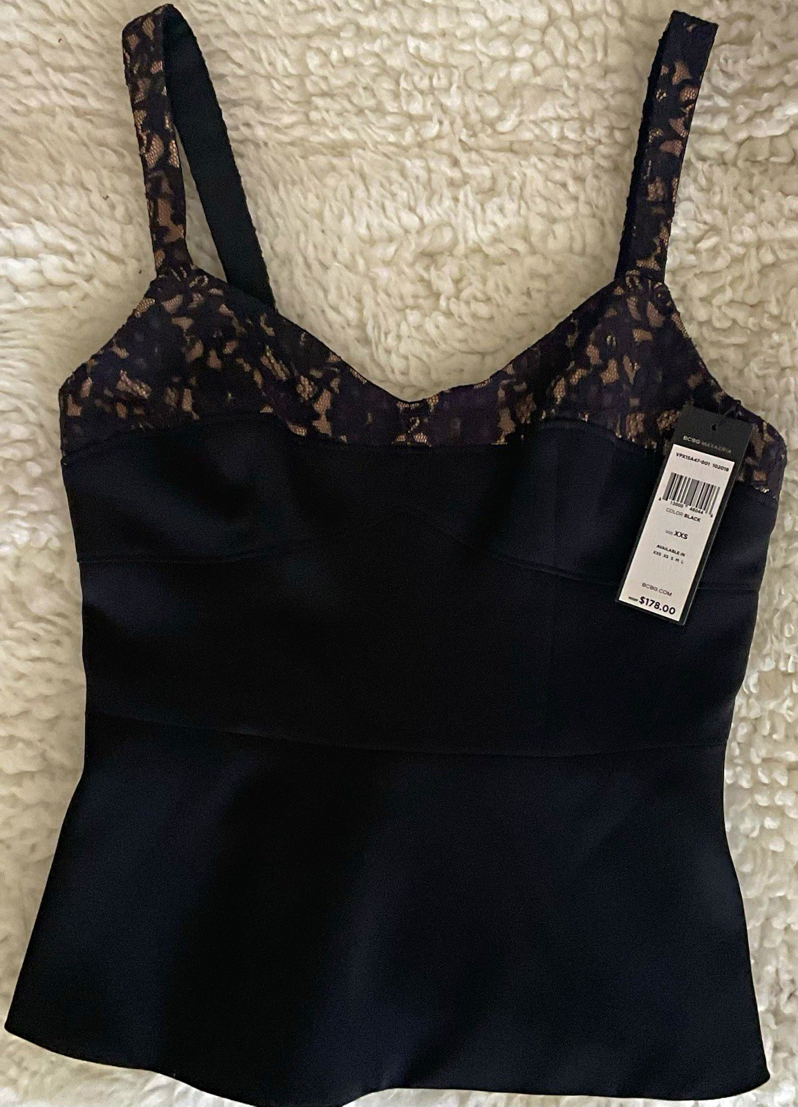 BCBGMAXAZRIA Women’s corset top with flare bottom 