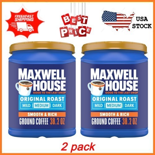 NEW 2 pack Maxwell House Original Roast Ground Coffee, 38.2 oz Canister FREESHIP NEW 2 pack Maxwell House Original Roast Ground Coffee, 38.2 oz Canister FREESHIP