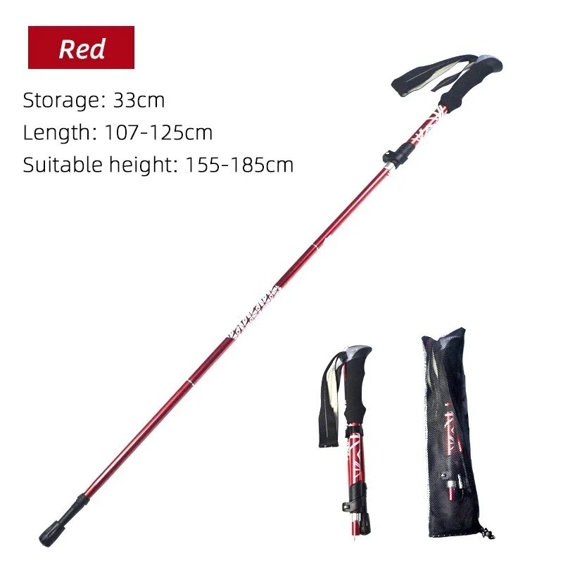 5 sections Outdoor Hiking Canes Expansion Contraction Fold Northern Europe Walk