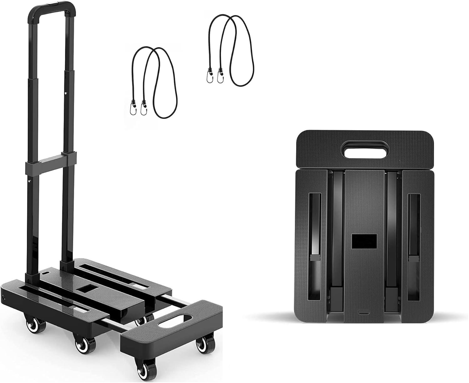 A3 Folding Hand Truck, 6 Wheels Fold Up Hand Cart with 2 Elastic Ropes, Portable A3 Folding Hand Truck, 6 Wheels Fold Up Hand Cart with 2 Elastic Ropes, Portable