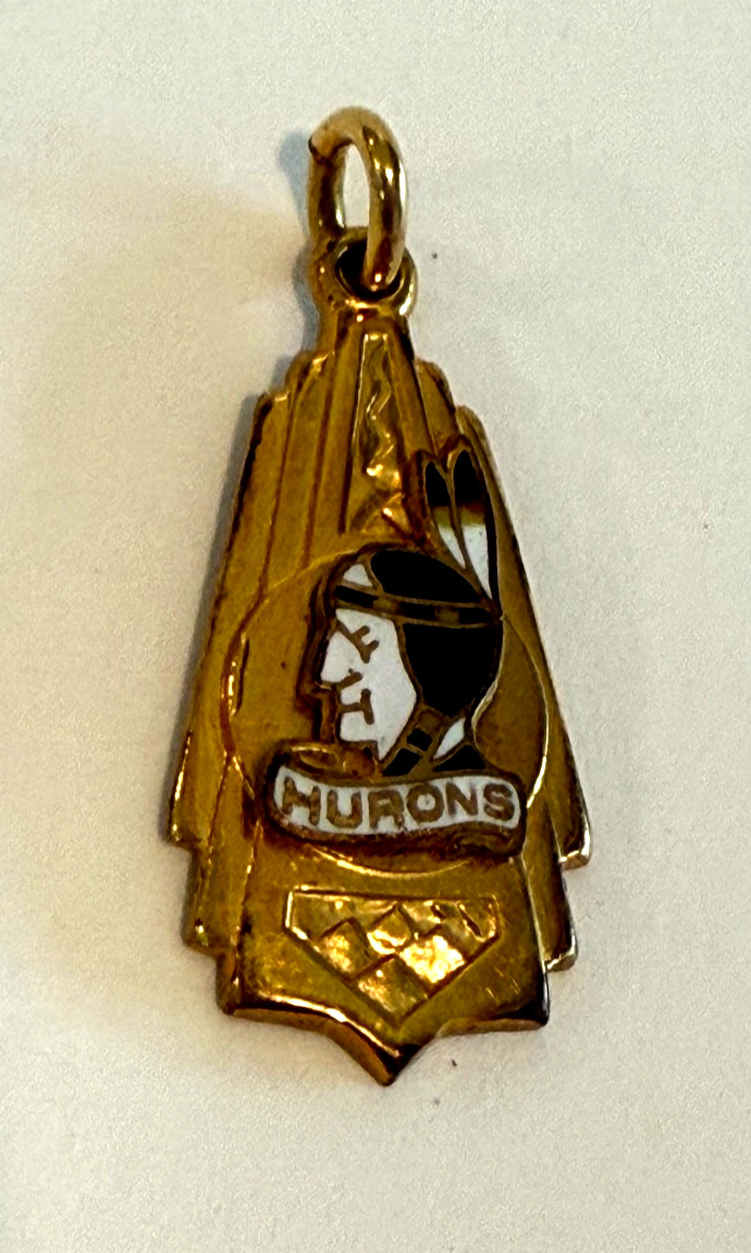 Huron Indians High School Ann Arbor Vintage Charm Pendant gold filled Huron Indians High School Ann Arbor Vintage Charm Pendant gold filled
