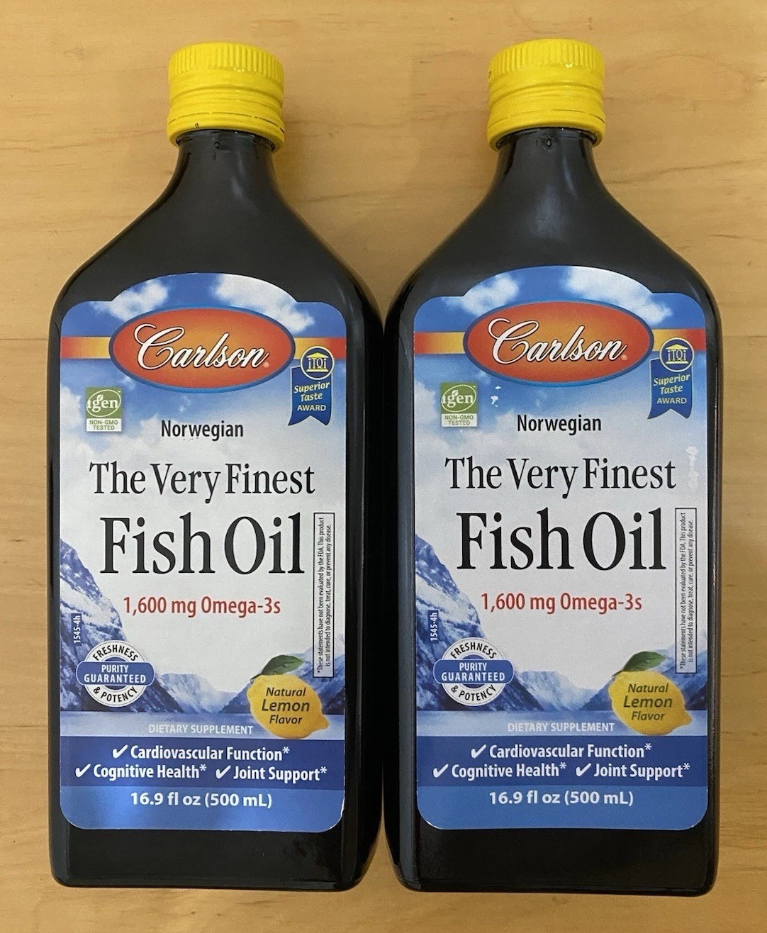 Carlson Labs The Very Finest Norwegian Fish Oil 1600mg Omega-3s 500 mL Lot Of 2