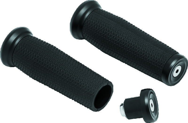 Kuryakyn 5947 Thresher Grips Metric Black Rubber Ergonomic Motorcycle Handlebar