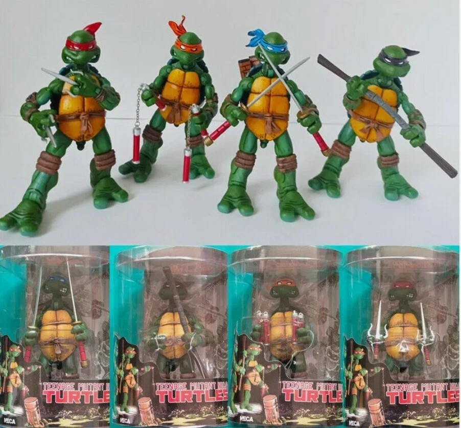 4 PCS NECA Teenage Mutant Ninja Turtles Color Headband Action Figures Model Toys