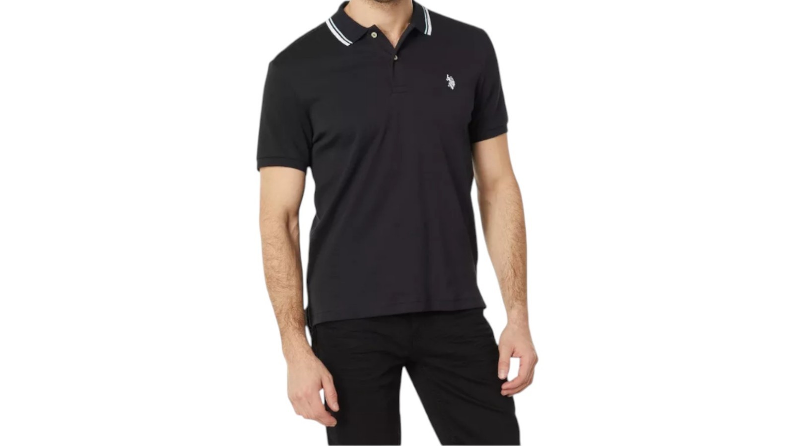 U.S. Polo Assn. Men's Slim Fit Tipped Interlock Knit Polo Shirt U.S. Polo Assn. Men's Slim Fit Tipped Interlock Knit Polo Shirt