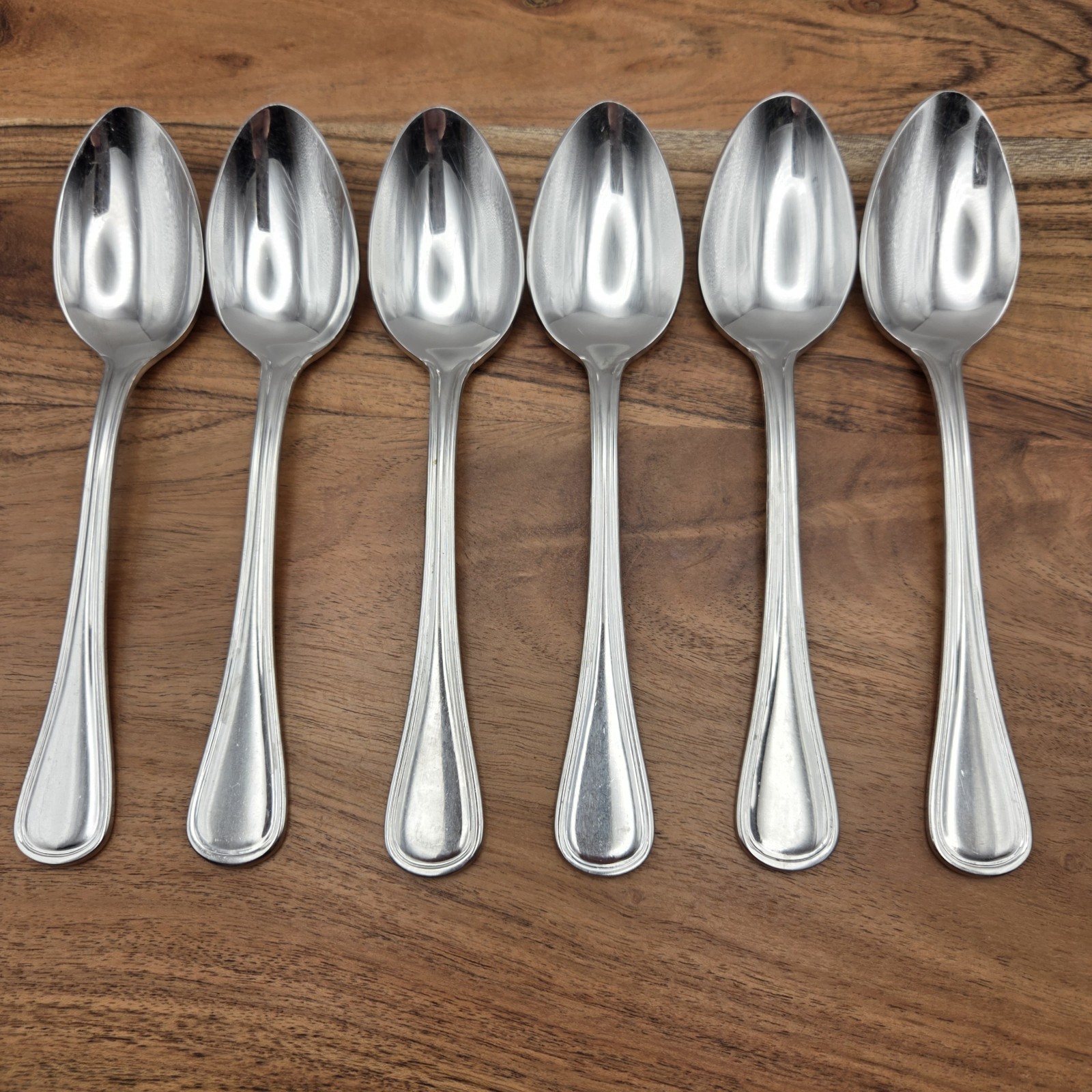 Set Of 6 Wallace Rockport Soup Spoons 18/10 Stainless Steel Set Of 6 Wallace Rockport Soup Spoons 18/10 Stainless Steel