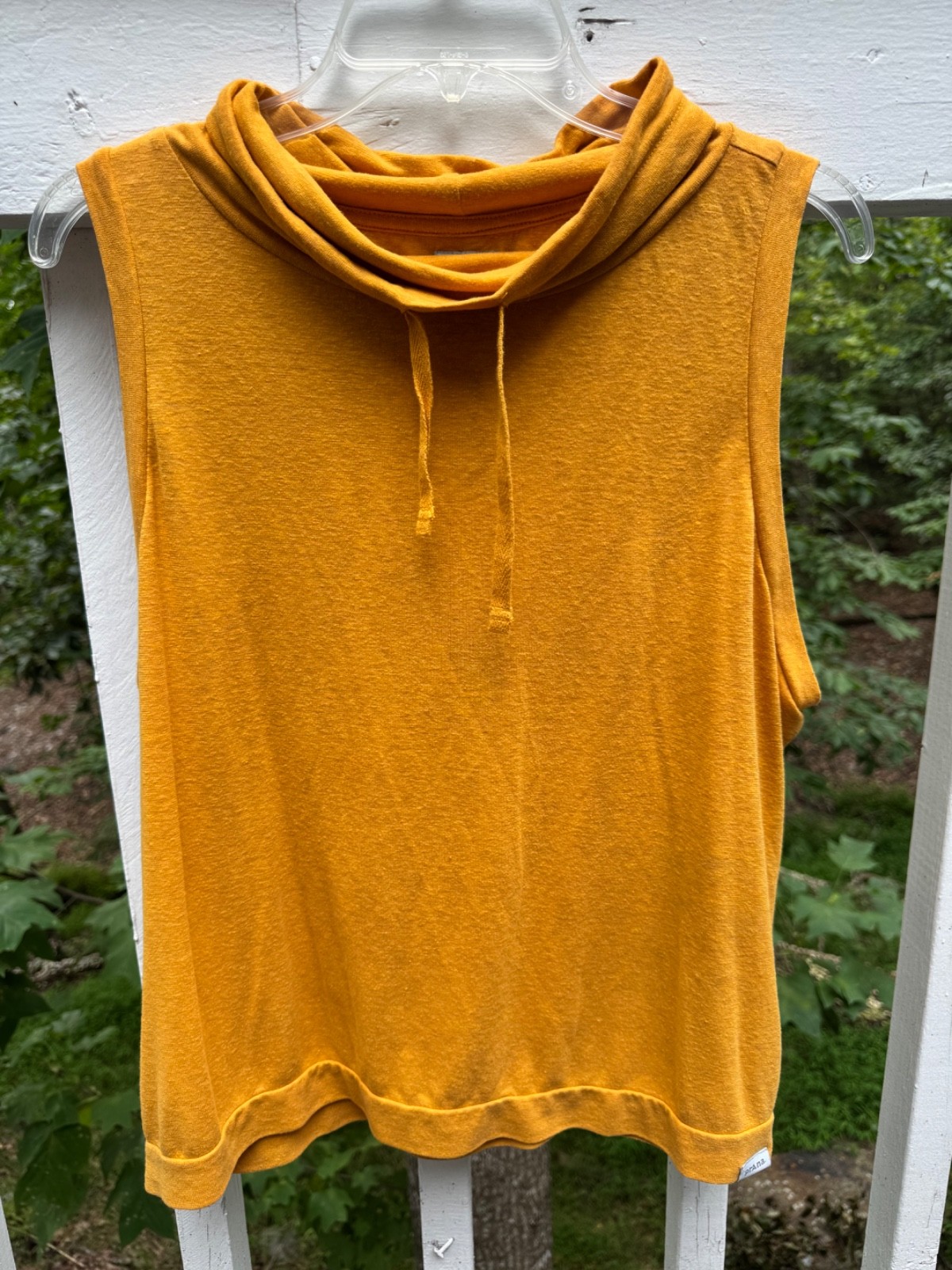PrAna Women\'s L Yellow Cozy Up Barmsee Tank Cowl Neck Hemp Blend PrAna Women\'s L Yellow Cozy Up Barmsee Tank Cowl Neck Hemp Blend