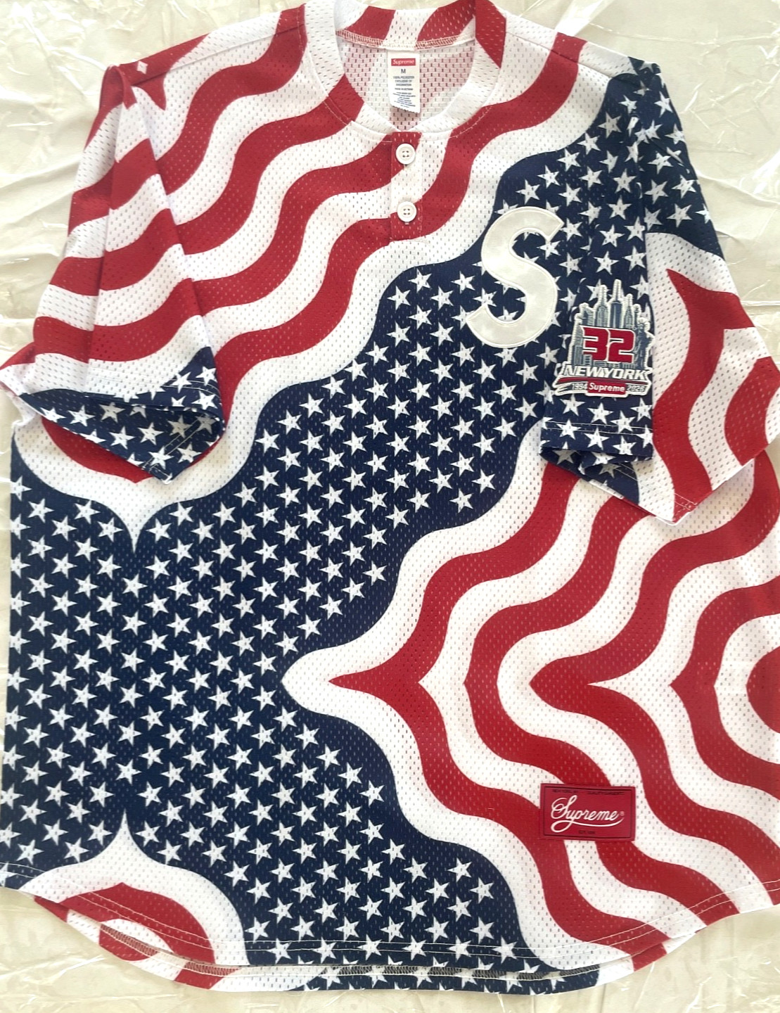 Supreme Shop S Logo Henley \'Flag New York\'
