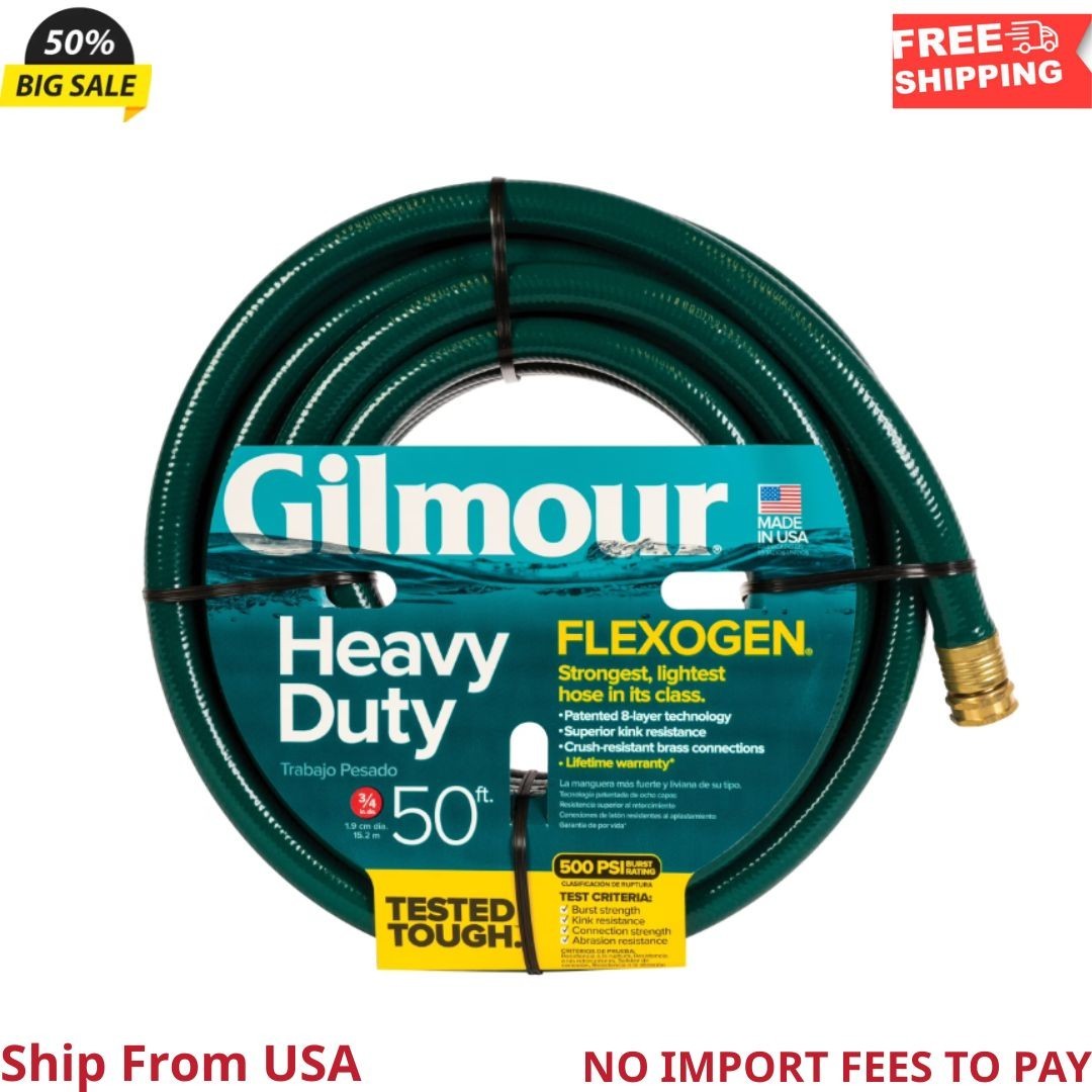 Gilmour Flexogen 50ft Heavy Duty Garden Hose, 3/4\