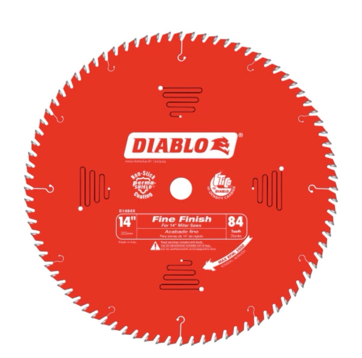 Diablo 14” 84 Tooth Fine Finish Saw Blade D1484X 14in Miter Saw Ultra Smooth Cut