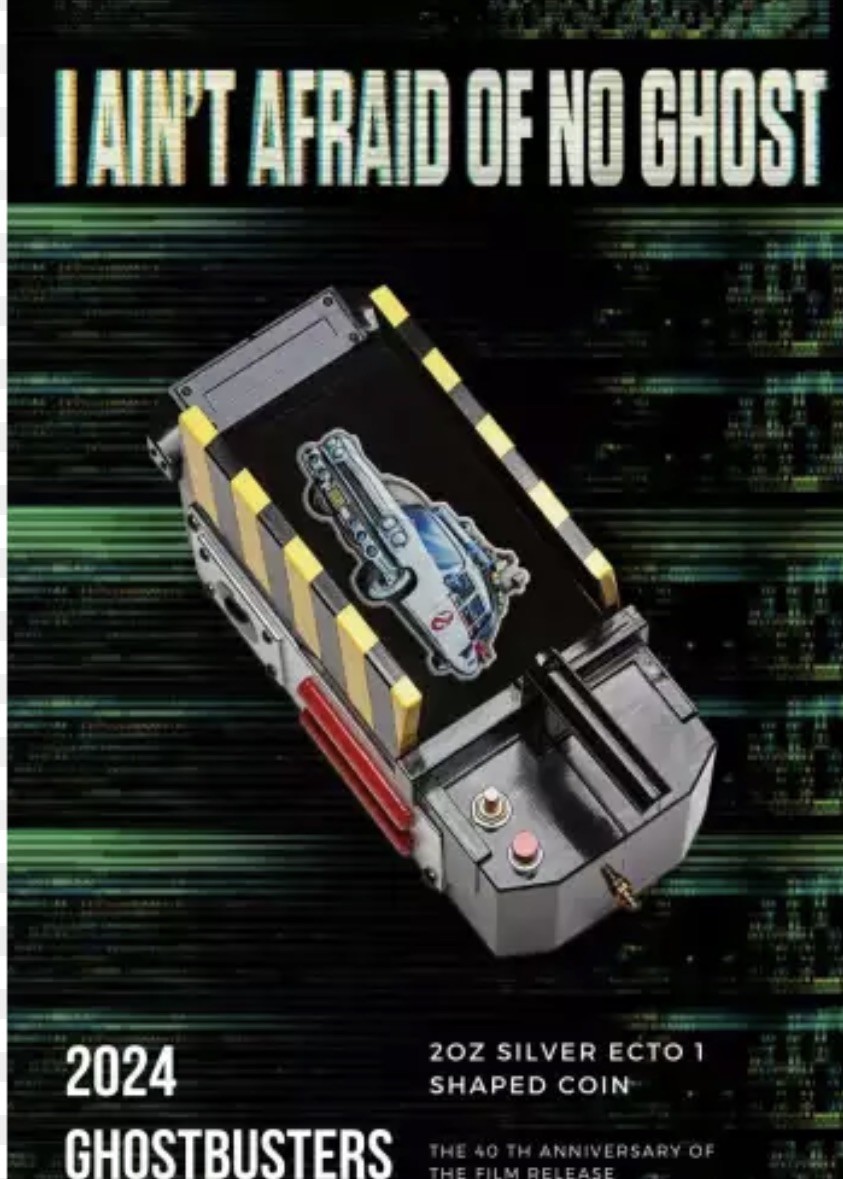 2024 $5 Niue Ghostbusters Ecto Shaped 2 oz Silver Coin in Ghost Trap Box OGP 2024 $5 Niue Ghostbusters Ecto Shaped 2 oz Silver Coin in Ghost Trap Box OGP