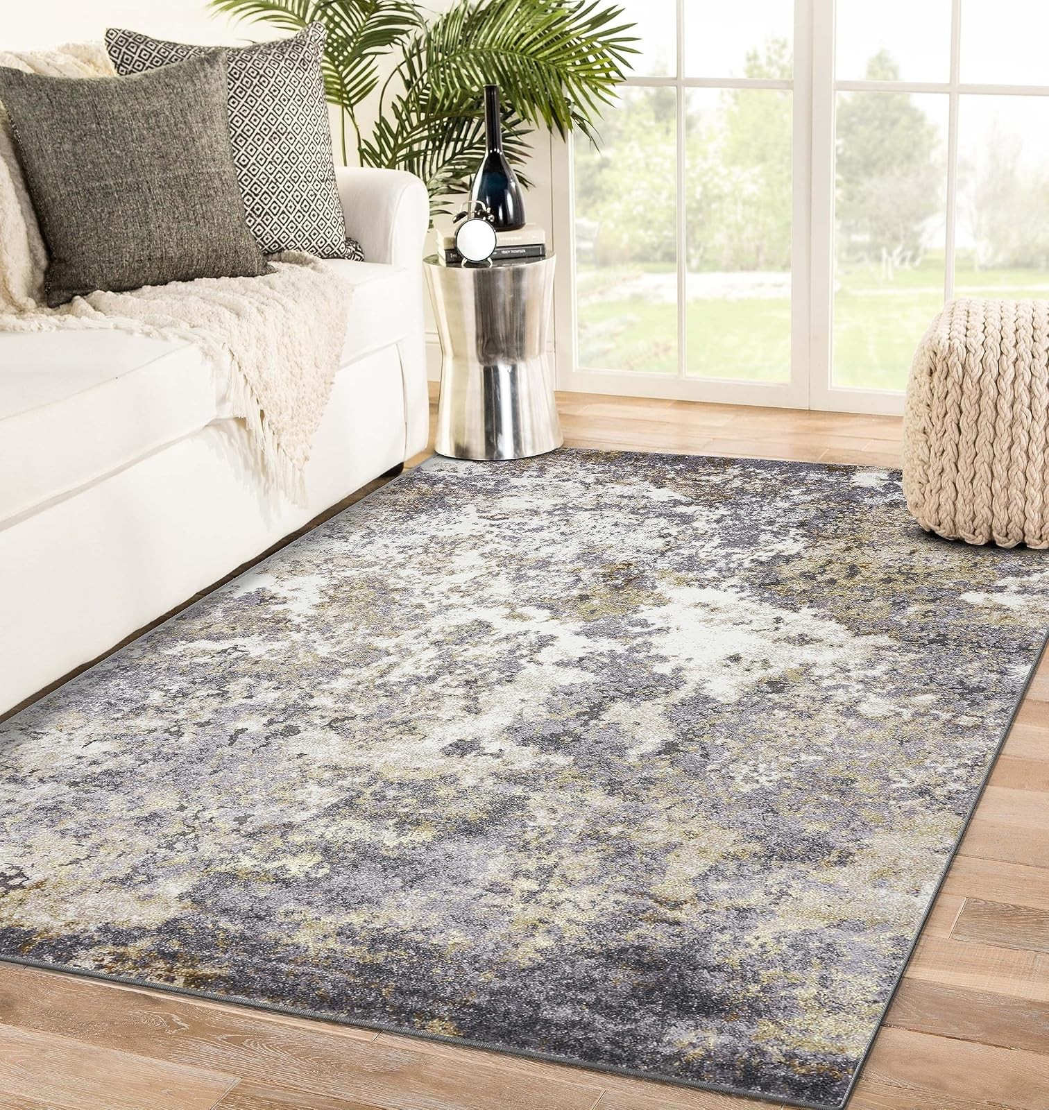Abstract Rug LUXE WEAVERS 5x7 Gray Modern