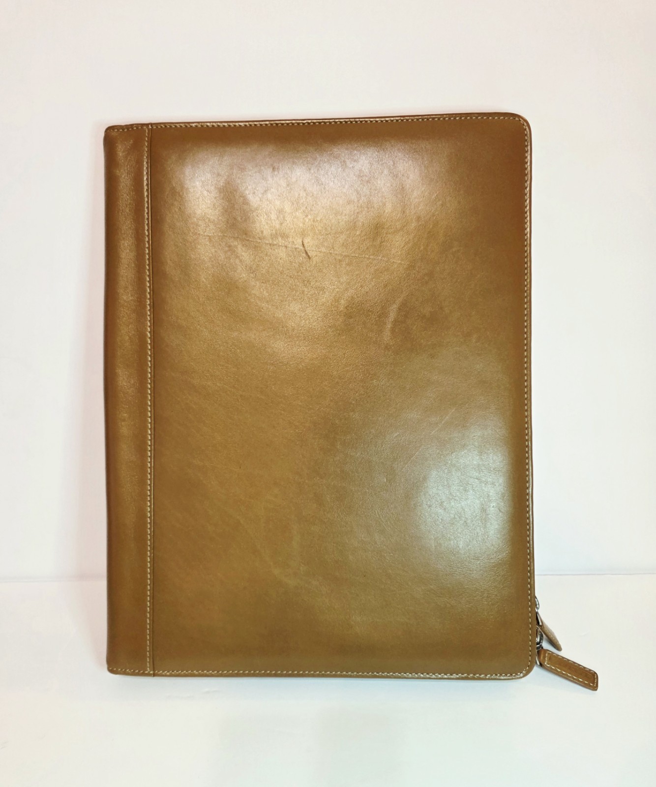 Levenger Leather Ambi-Flex Folio Portfolio In British Tan w/Legal Pad + Pockets