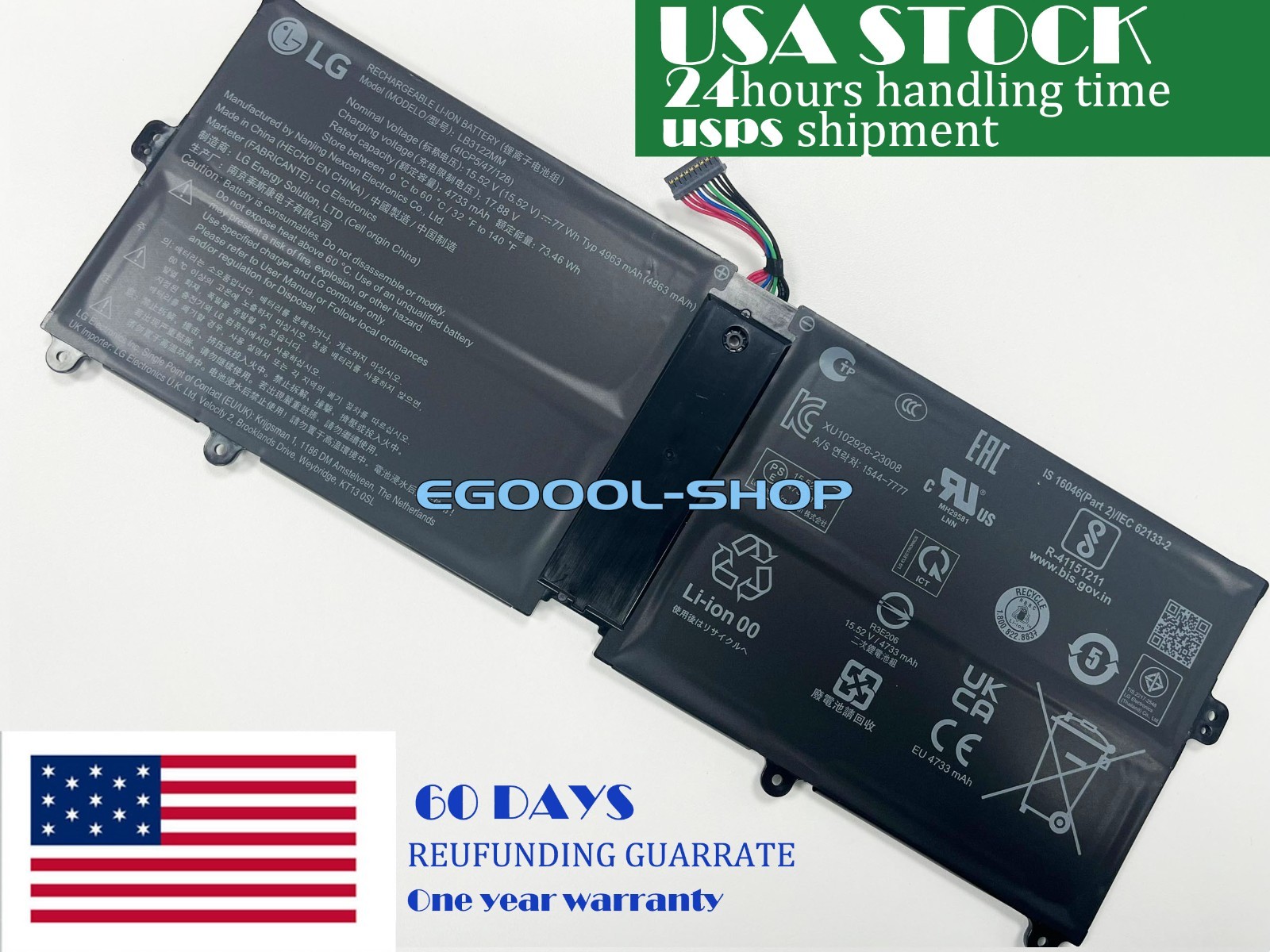 USA STOCK 100% New Genuine 15.52V 77WH LB3122MM BATTERY FOR LG SERIES USA STOCK 100% New Genuine 15.52V 77WH LB3122MM BATTERY FOR LG SERIES
