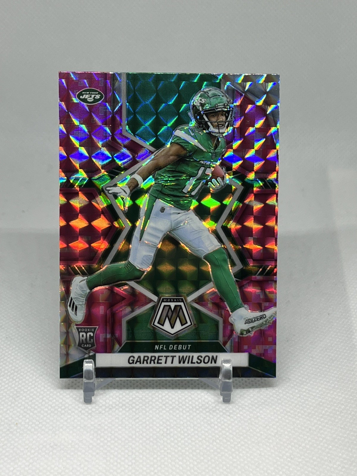 2022 Panini Mosaic- Garrett Wilson #276 NFL Debut Camo Pink Mosaic Prizm (RC) 2022 Panini Mosaic- Garrett Wilson #276 NFL Debut Camo Pink Mosaic Prizm (RC)
