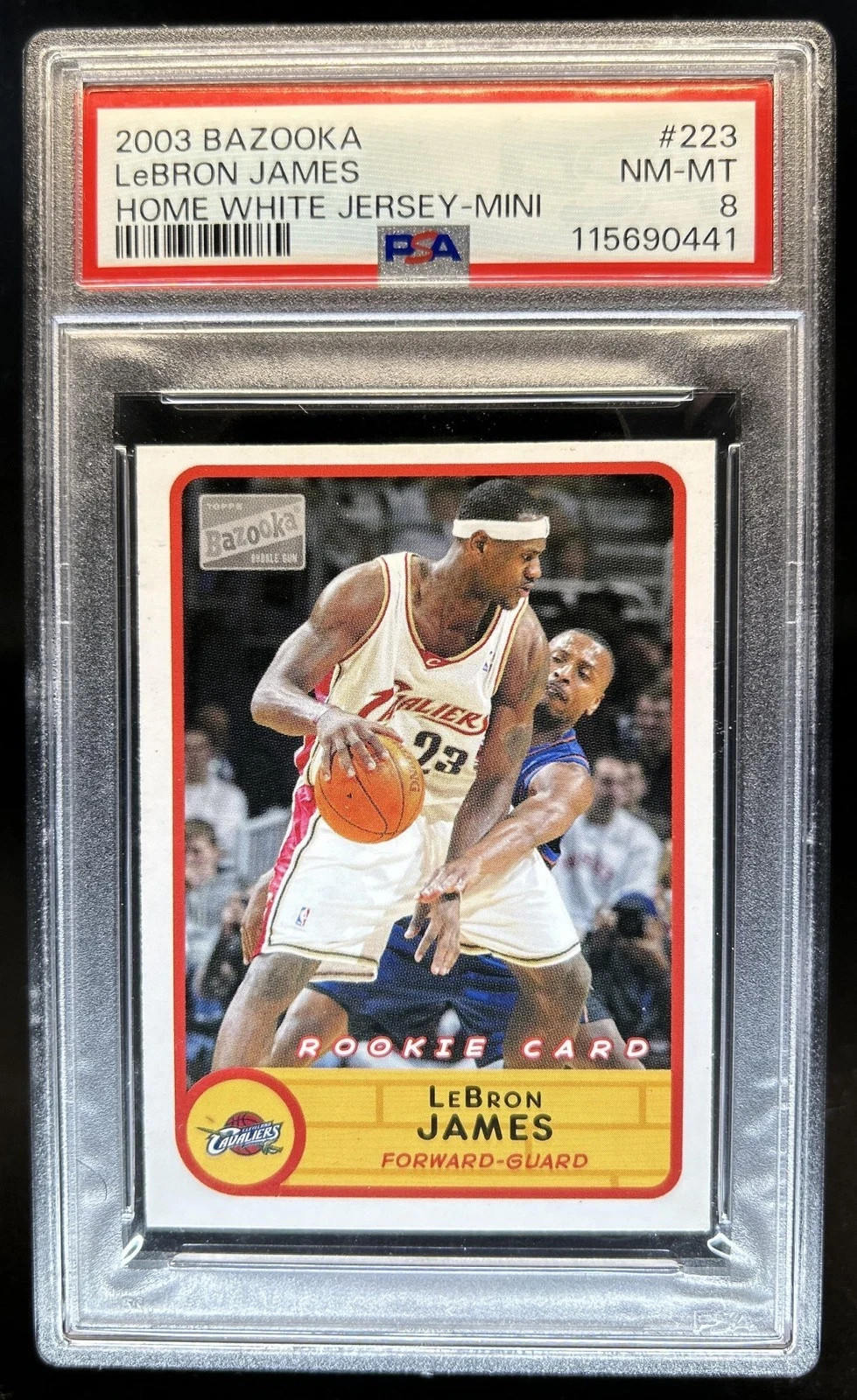 2003-04 Topps Bazooka LeBron James RC Mini #223b Cavaliers PSA 8 NM-Mint 2003-04 Topps Bazooka LeBron James RC Mini #223b Cavaliers PSA 8 NM-Mint