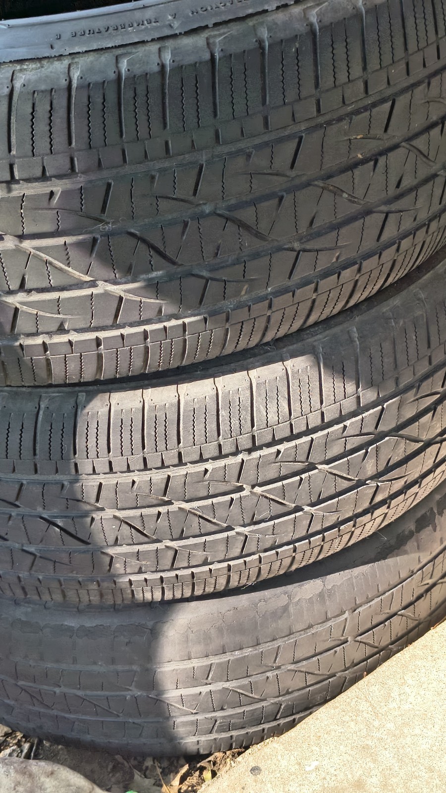 3 Firestone Destination LE3 Tires. 2 Barely Used And 1 Very Used. 255/60R/19 3 Firestone Destination LE3 Tires. 2 Barely Used And 1 Very Used. 255/60R/19