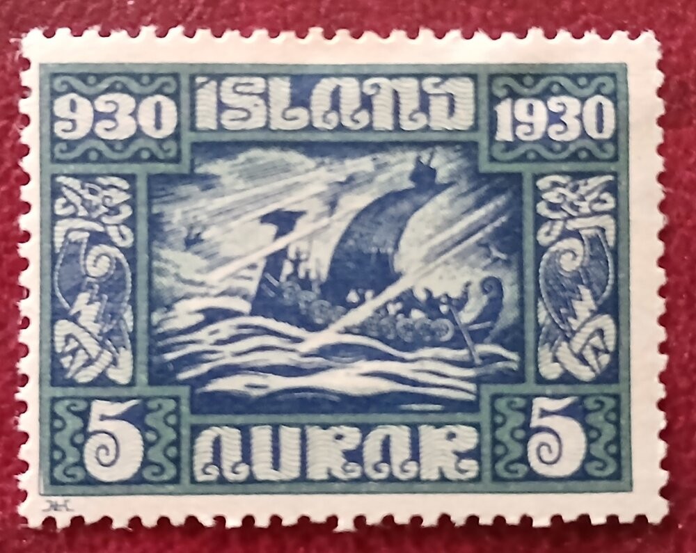 ICELAND 1932 5Aur MH Mi 126 Scott 153 Allthing Gov\'t Mi 126 Scott 153 F/VF 9934