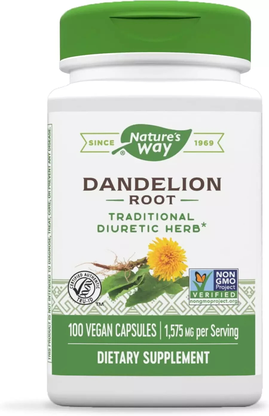 Dandelion Root 1,575 mg per serving Non-GMO Nature's Way Gluten Free Vegetarian Dandelion Root 1,575 mg per serving Non-GMO Nature's Way Gluten Free Vegetarian
