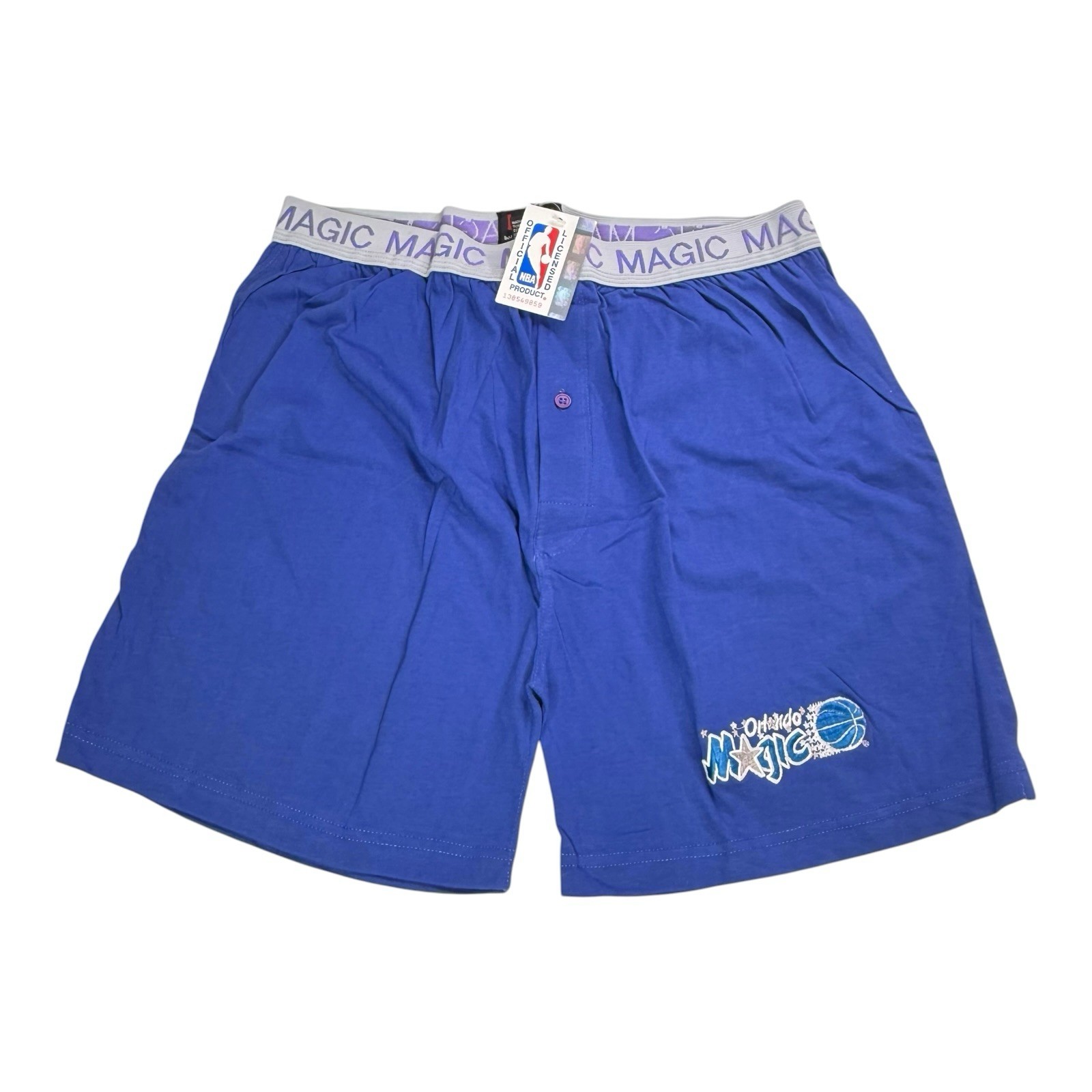 Vintage 90s Orlando Magic NBA Boxer Shorts NWT Blue Embroidered Logo Deadstock