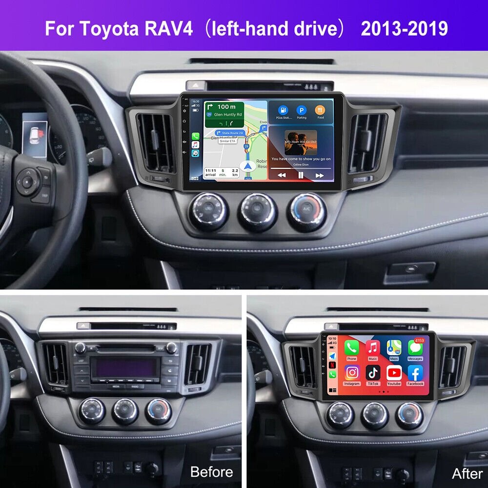 64G PLUG PLAY Apple Carplay For Toyota RAV4 2013-2018 Car Stereo Radio GPS Navi