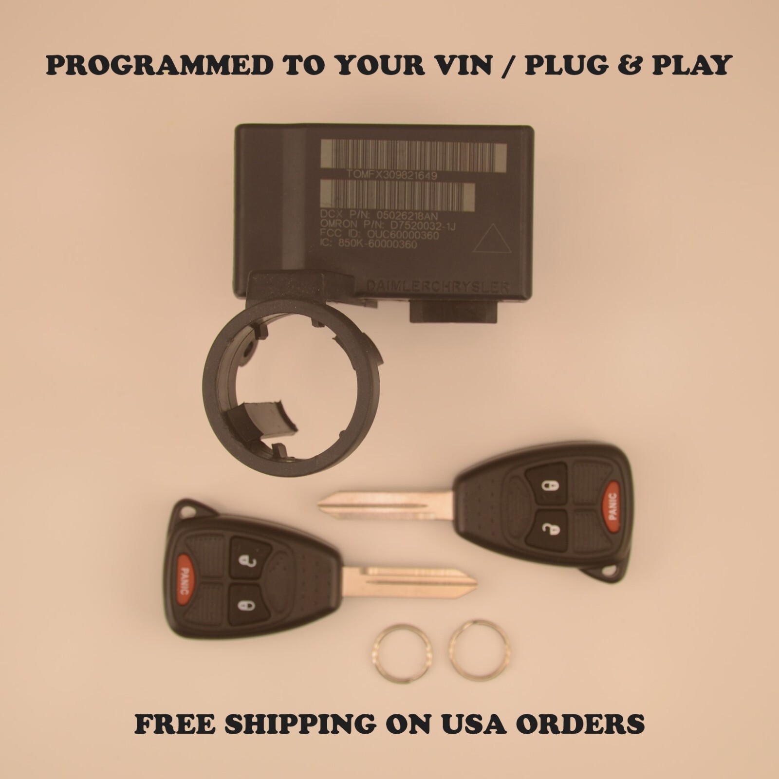 2007-2017 Jeep Patriot Compass Immobilizer 05026218AN VIN Programmed Plug & Play