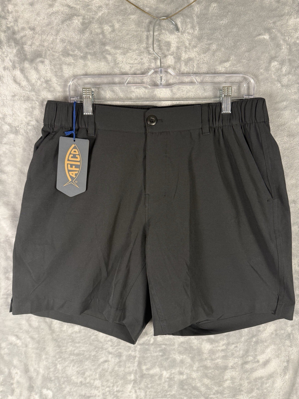 AFTCO Fishing Shorts Everyday Stretch Black Men\'s Size 34 7” Inseam NEW