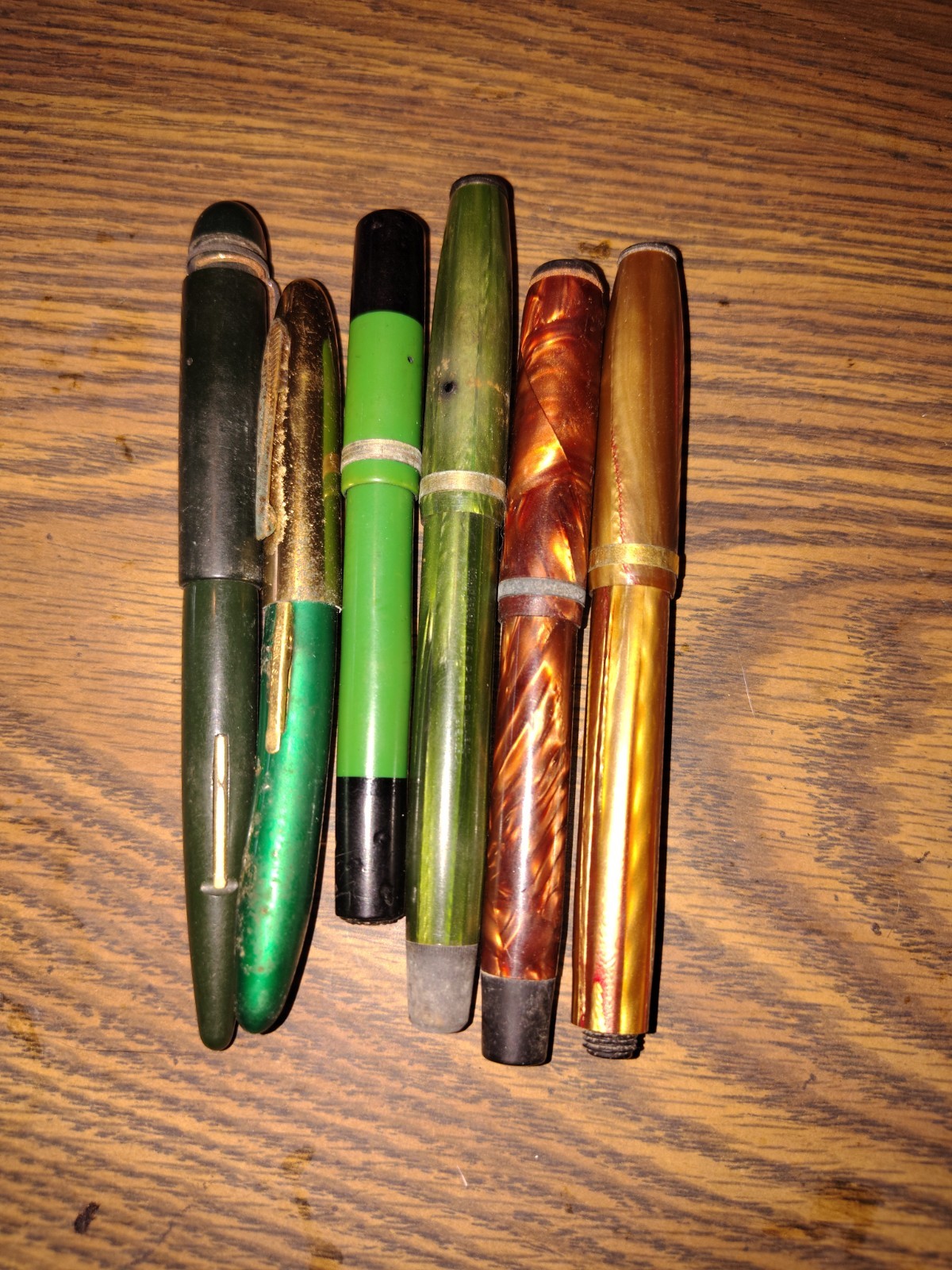 Vtg 30s-50s Fountain Pens Lot of 6 rare pens eversharp,wearever,unbranded,arnold