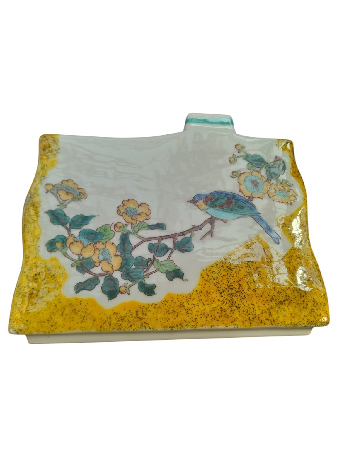 Kutani Ware Size 5 Bud Vase, Yoshidaya Style Flower and Bird Motif