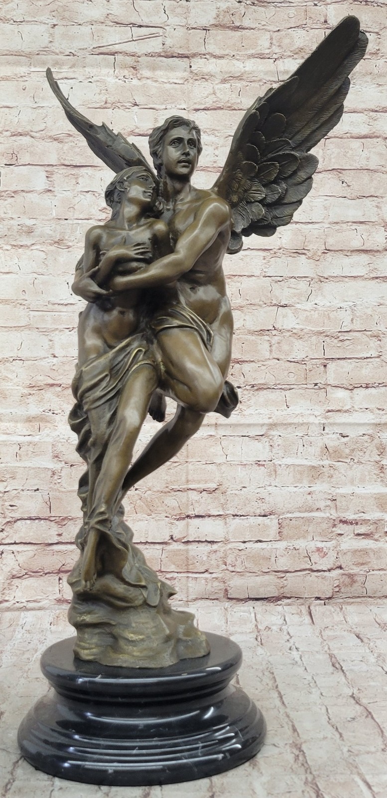 Large Signed Moreau Cupid Psyche Eros Aphrodite Venus Winged Lovers Figurine NR
