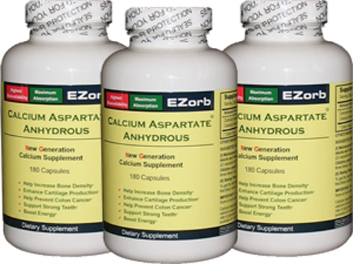 3 Btls EZorb Calcium Capsules.  An Elixir Industry Product. Your Savings $14.05