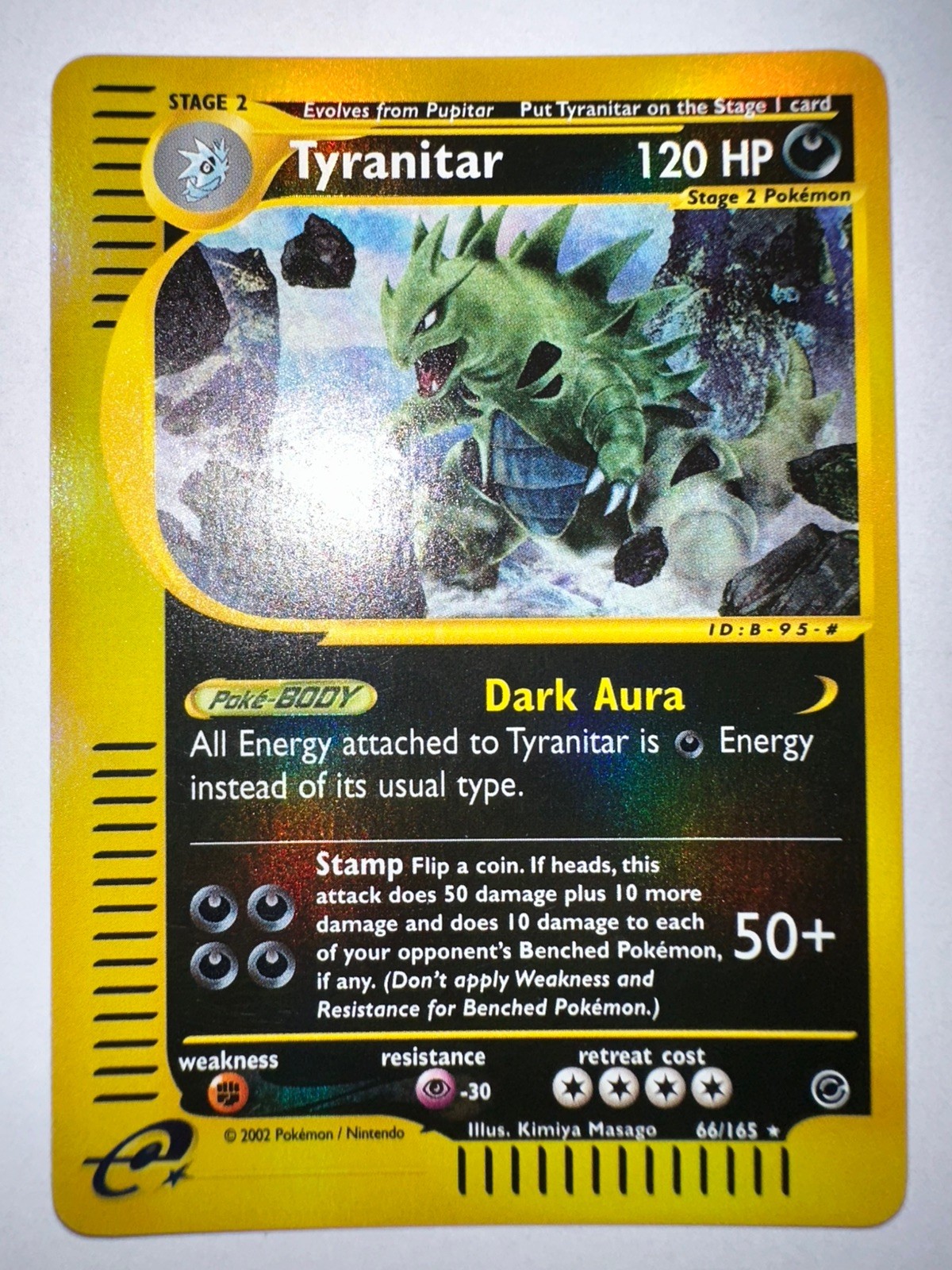 Tyranitar 66/165 Expedition Reverse Holo E-Reader Nm Tyranitar 66/165 Expedition Reverse Holo E-Reader Nm