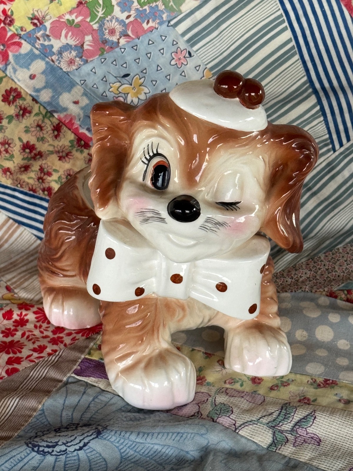 Vintage Ceramic Baby Planter-RElpo-Samson-1961-Puppy Vintage Ceramic Baby Planter-RElpo-Samson-1961-Puppy