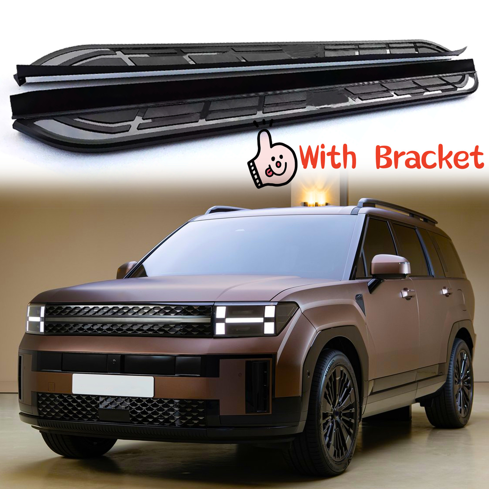 Fits for Hyundai Santa Fe 2024 2025 2026 Running Boards Nerf Bars Side Step Fits for Hyundai Santa Fe 2024 2025 2026 Running Boards Nerf Bars Side Step
