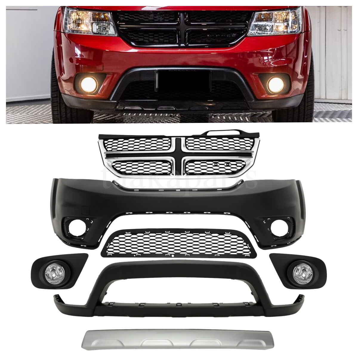 For 2011-2019 Dodge Journey Front Bumper Cover Complete