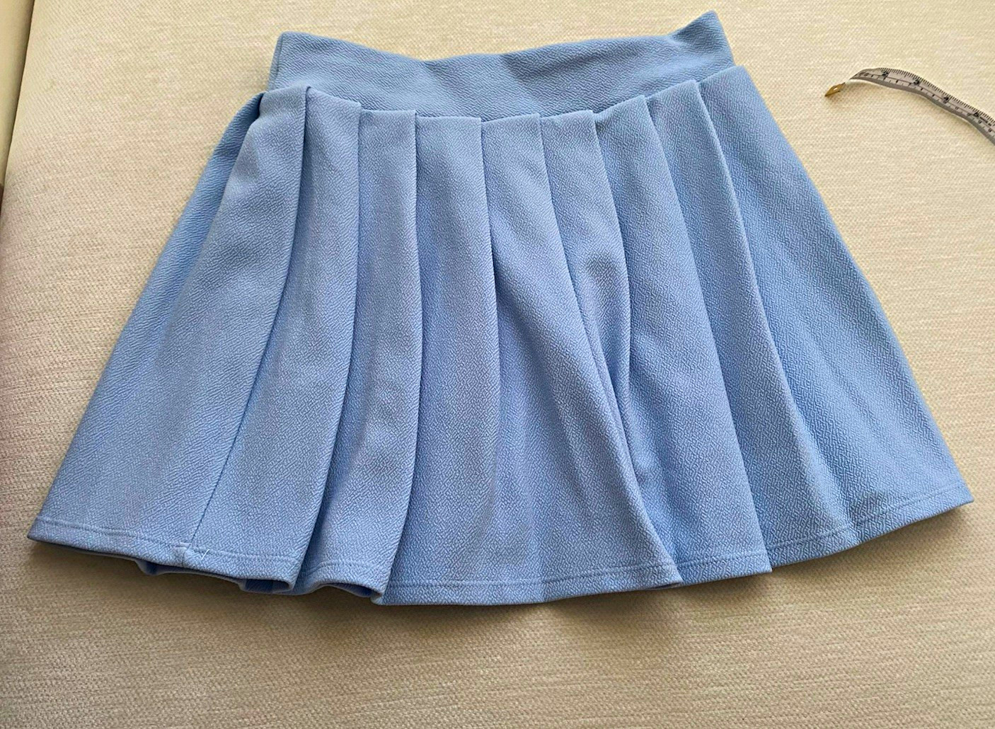 Rue 21 Pleated Pull-On Stretch Mini Skirt Blue Solid Women\'s M