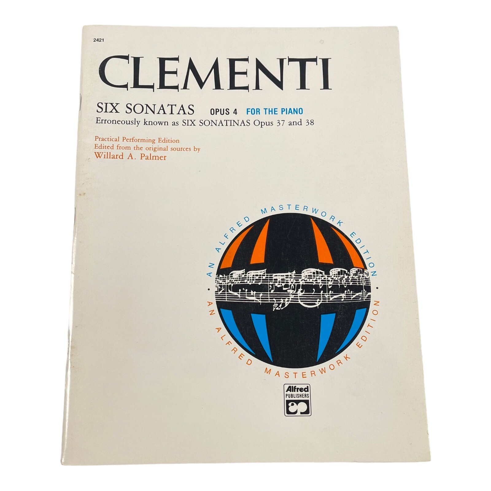 CLEMENTI Six Sonatas Opus 4 Piano Alfred Masterwork Ed Palmer Songbook 2421 CLEMENTI Six Sonatas Opus 4 Piano Alfred Masterwork Ed Palmer Songbook 2421