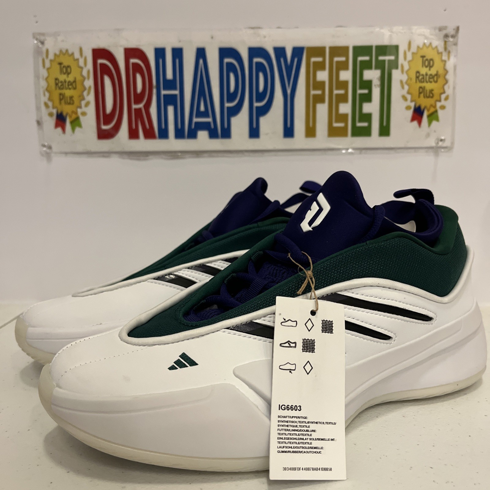 Adidas Dame 9 Men Basketball Shoe White/Black/Collegiate Green IG6603 New
