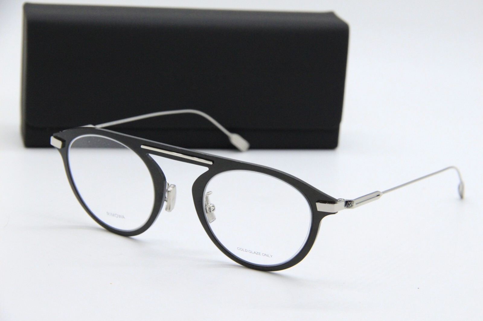 NEW RIMOWA RW 50004U 001 BLACK SILVER AUTHENTIC EYEGLASSES W CASE 47-23 NEW RIMOWA RW 50004U 001 BLACK SILVER AUTHENTIC EYEGLASSES W CASE 47-23