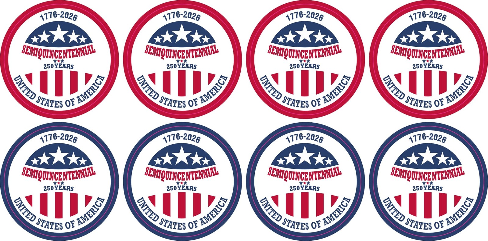 StickerTalk Semiquincentennial 250 Years USA Vinyl Stickers 1.5\