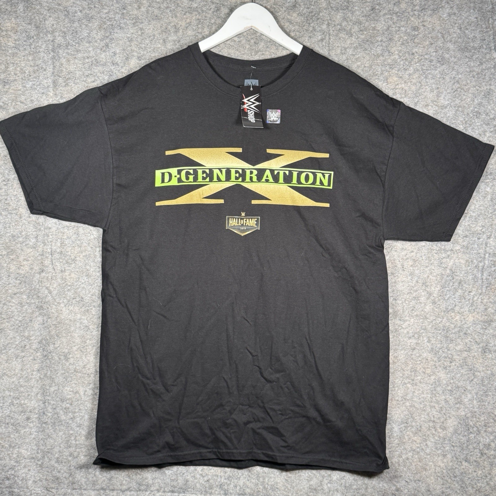 NWT WWE Wrestling Degeneration X 2019 Hall Of Fame T Shirt Mens Size XL 22x31 NWT WWE Wrestling Degeneration X 2019 Hall Of Fame T Shirt Mens Size XL 22x31