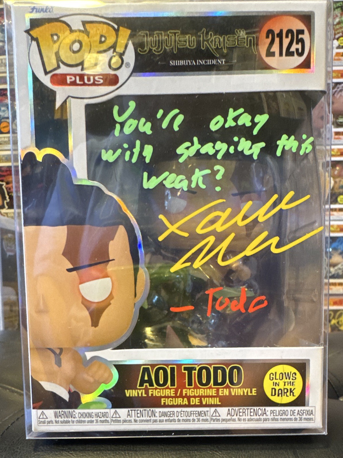 Funko Pop Plus Jujutsu Kaisen Aoi Todo Signed by EVA Xander Mobus JSA Witness Funko Pop Plus Jujutsu Kaisen Aoi Todo Signed by EVA Xander Mobus JSA Witness