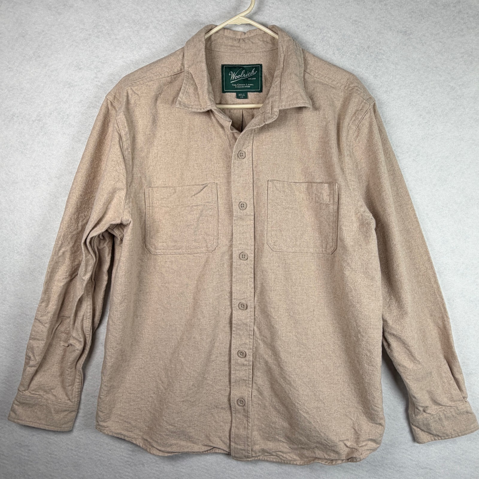 Woolrich The Green Label Collection Beige Button-Up Shirt Large