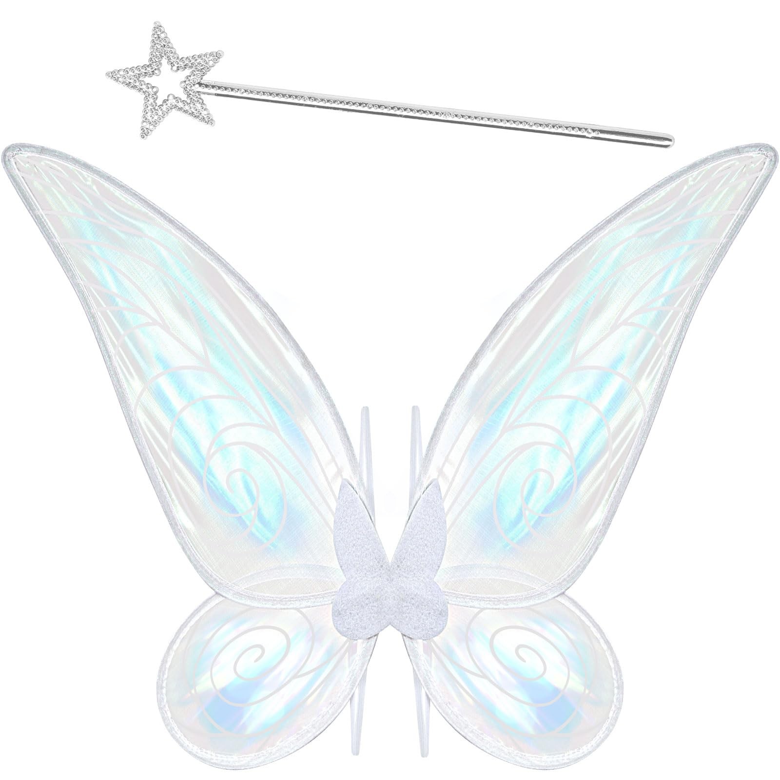 2 PCS Fairy Wings Girls Kids,Butterfly Wings and Wand Set for Kids