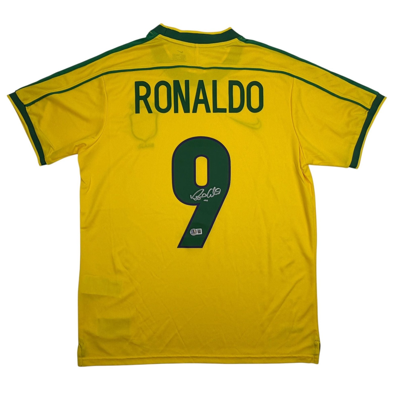 Autographed/Signed Ronaldo Nazario Brazil Yellow Jersey Beckett BAS COA #2 Autographed/Signed Ronaldo Nazario Brazil Yellow Jersey Beckett BAS COA #2