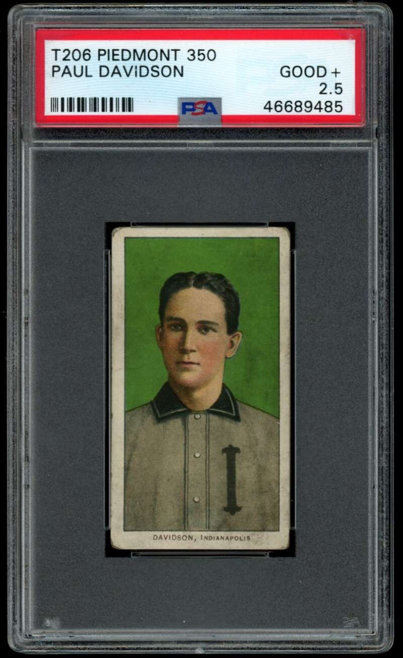 1910 T206 #118 Paul Davidson PSA 2.5 Portrait Piedmont 350  (9485)