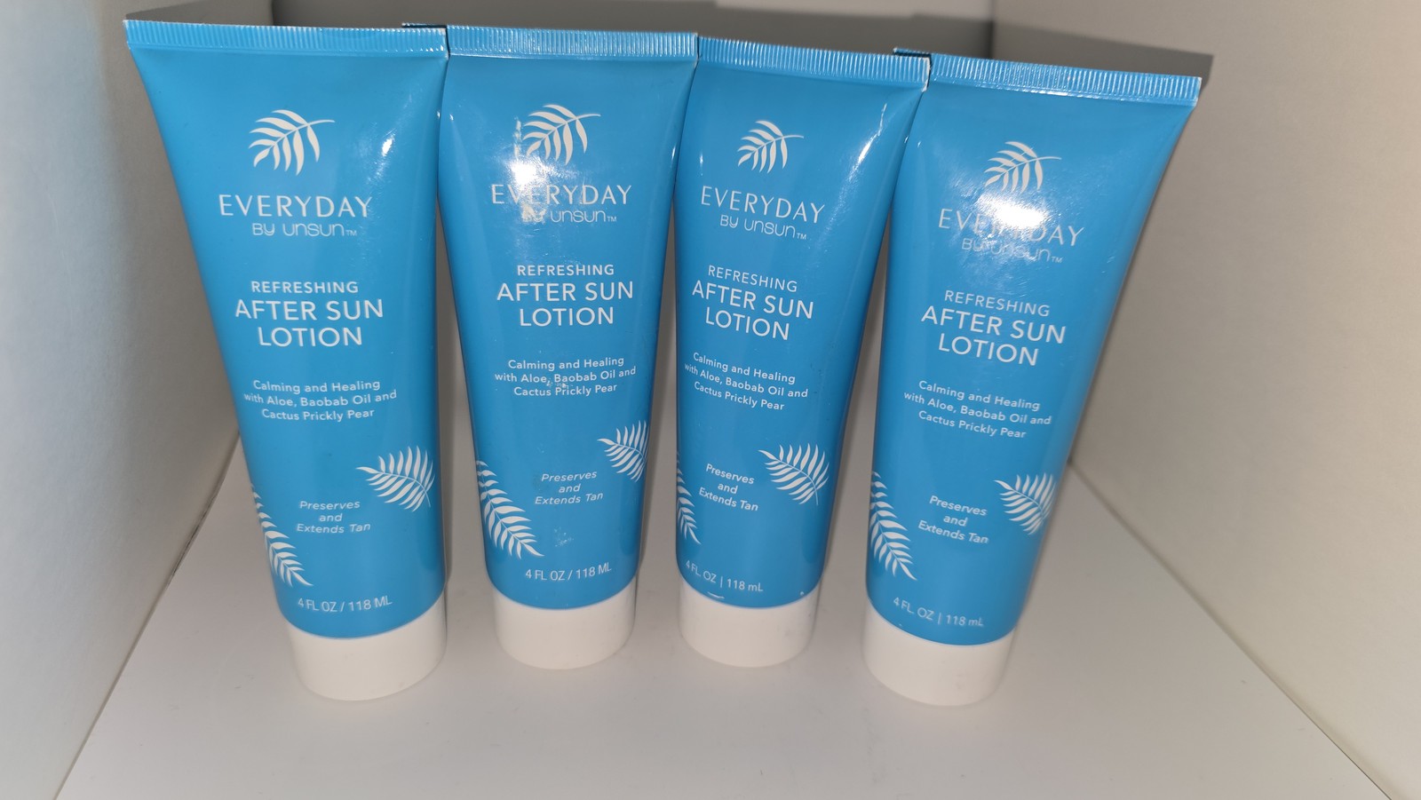 4 Pack Everyday by Unsun Refreshing After Sun Lotion Aloe Baobab Oil 4 oz Ea 4 Pack Everyday by Unsun Refreshing After Sun Lotion Aloe Baobab Oil 4 oz Ea